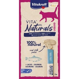 Vita Naturals Liquid snack líquido para gatos con salmón No Grain 5 envases 15 g -