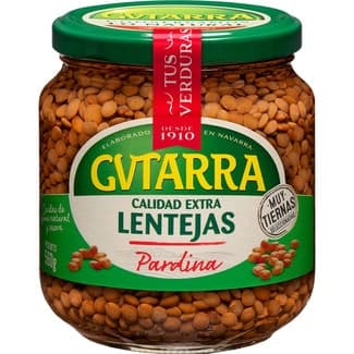 Lentejas pardina cocidas sin lactosa frasco 400 g neto escurrido -