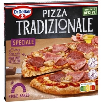 Pizza con salami jamón champiñones queso y tomate Speciale estuche 345 g -