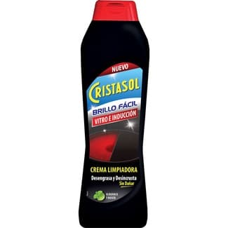 Limpia vitrocerámica Brillo Fácil con albahaca y menta botella 500 ml Desengrasa y Desincrusta -
