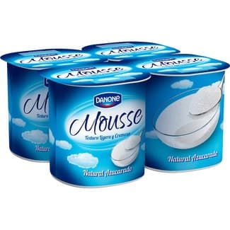 Mousse cremoso natural azucarado pack 4 unidades 65 g -