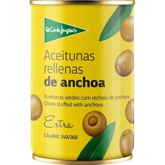 Aceitunas rellenas de anchoa lata 130 g neto escurrido -