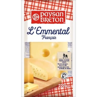 Queso francés emmental de vaca pieza 220 g -