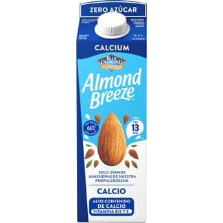 Calcio bebida de almendra de alto contenido en calcio 66%, zero azúcar y vitaminas B12 y E brik 1 l -