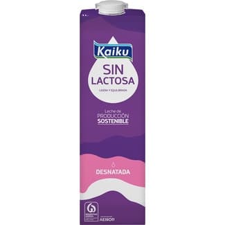 Leche desnatada sin lactosa enriquecida en vitaminas A, D, E y ácido fólico brik 1 l -