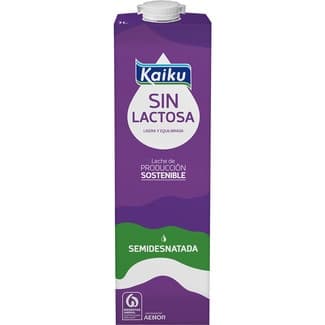 Leche semidesnatada sin lactosa enriquecida en vitaminas A, D, E y ácido fólico brik 1 l -