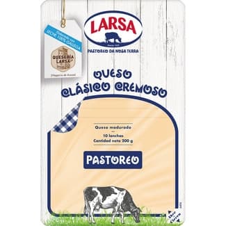 Queso gallego tierno de vaca clásico cremoso madurado de barra en lonchas envase 200 g de leche de pastoreo elaborado con leche pasteurizada -