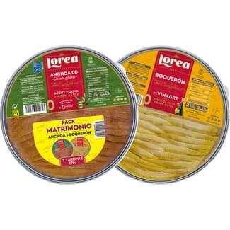 Anchoas 00 en aceite de oliva virgen extra + boquerones al vinagre pack 2 tarrinas 125 g neto escurrido -