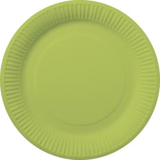 Plato compostables libre de plástico verde 23 cm paquete 12 unidades -