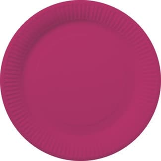 Plato compostables libre de plástico rosa 23 cm paquete 12 unidades -
