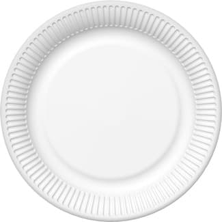 Plato compostables libre de plástico blanco 18 cm paquete 10 unidades -