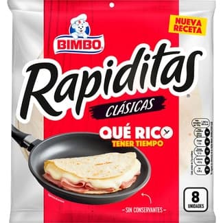Rapiditas clásicas tortillas de trigo 8 unidades envase 168 g -