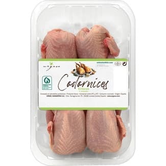 Codornices enteras frescas 4 unidades peso aproximado bandeja 600 g -