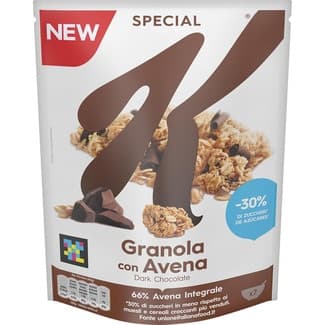 Cereales de desayuno en granola con avena 66% integral y chocolate negro envase 320 g -