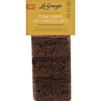 Bizcocho de cacao con chips de chocolate sin gluten y sin lactosa bolsa 350 g -
