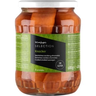 Salchichas Knacker 5 unidades sin gluten frasco 400 g neto escurrido -