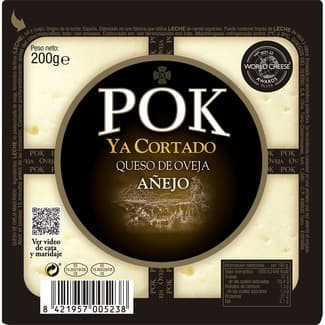 Queso añejo de oveja elaborado con leche cruda ya cortado cuña 200 g -