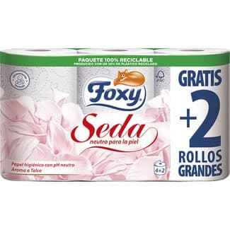 Papel higiénico Seda con pH neutro 3 capas paquete 4 rollos + 2 gratis -