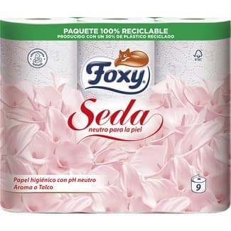 Papel higiénico Seda con pH neutro 3 capas paquete 9 rollos -