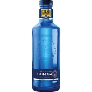 Agua mineral natural con gas botella 75 cl (envase de vidrio) -