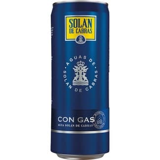 Agua mineral natural con gas lata 33 cl -