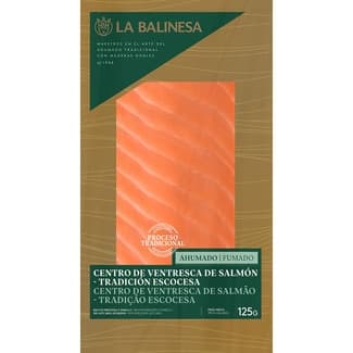 Centro de ventresca de salmón ahumado tradición escocesa envase 125 g -
