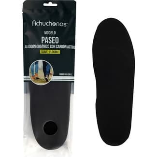 Plantillas Paseo algodón orgánico con carbón activo suave - flexible talla 42/43/44 bolsa 1 unidad -