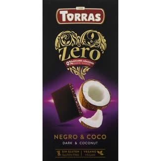 Zero chocolate negro fondant con coco 0% azúcares añadiidos sin gluten tableta 125 g -