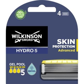 Hydro 5 recambio maquinilla de afeitar Skin Protection Advanced Gel Pool 5 menthol estuche 4 unidades -
