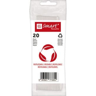 Cuchillo transparente reutilizable paquete 20 unidades -