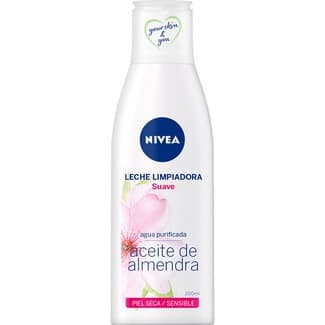 Leche limpiadora suave aceite de almendra para piel seca y sensible frasco 200 ml -