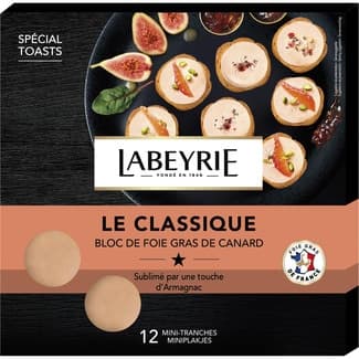 Le Classique bloc de foie gras de pato en 12 mini lonchas sin gluten envase 90 g -
