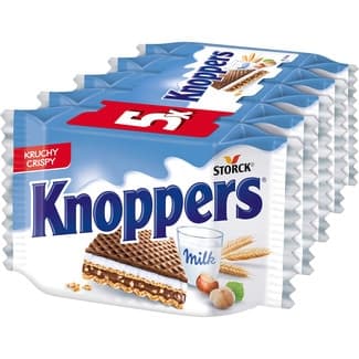 Galletas de barquillo con leche y avellanas 5 envases 25 g individuales -