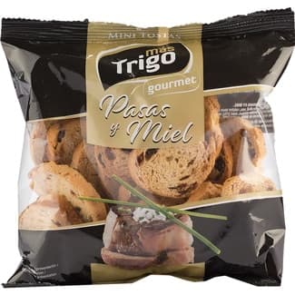 Gourmet mini tostas con pasas y miel bolsa 120 g -