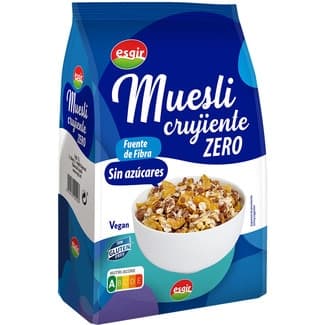 Muesli crujiente Zero sin gluten y sin azúcares bolsa 350 g -
