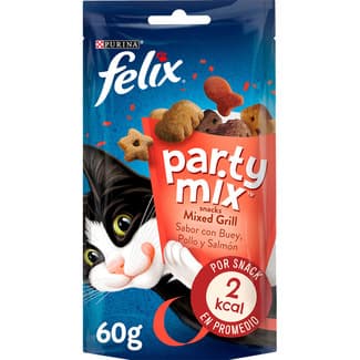 Party Mix snacks para gatos con buey pollo y salmón envase 60 g -