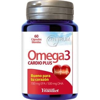 Zentrum Omega 3 Cardio Plus contribuye al funcionamiento normal del corazón envase 60 cápsulas 700 EPA/ 500 DHA Toma 1-2 cápsulas -