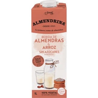 Bebida de almendras y arroz sin azúcares añadidos 100% vegetal sin gluten y sin lactosa brik 1 l -