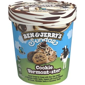 Sundae helado crema con nata con galletas y trocitos de chocolate tarrina 427 ml -