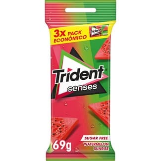 Senses Watermelon Sunrise chicles de sandía sin azúcar pack 3 envases 23 g -