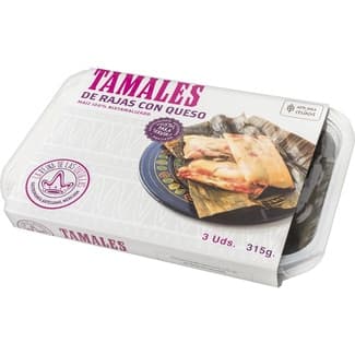 Tamales de rajas con queso bandeja 315 g -