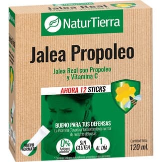 Jalea con propóleo y vitamina C sin gluten 0% azúcares añadidos envase 12 sticks -