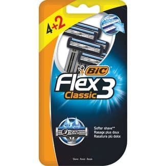 Maquinilla de afeitar desechable Flex3 Classic con aloe + vitamina E blister 4 -