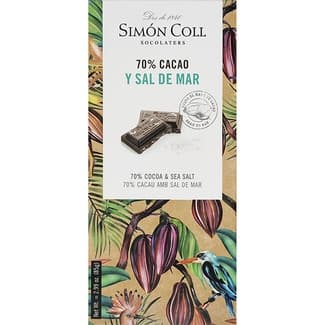 Chocolate negro 70% cacao y sal de mar tableta 85 g -