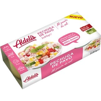 Pechuga de pavo al punto de sal sin gluten pack 2 lata 80 g -