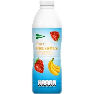Yogur líquido con fresa y plátano sin gluten botella 1 l -