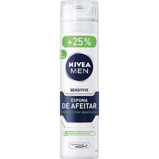 Espuma de afeitar Sensitive spray 250 ml protege la piel de irritaciones -