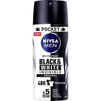 Desodorante Black & White Invisible Original anti-transpirante 48h tamaño viaje spray 100 ml -