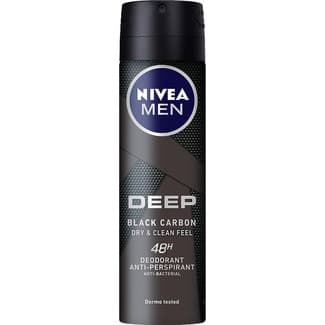Desodorante Deep Black Carbon Dry & Clean Feel anti-bacteriano 48 h spray 150 ml -