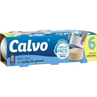 Atún claro en aceite girasol vuelca fácil pack 6 latas 52 g neto escurrido -